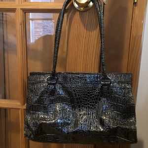FAUX GATOR BLACK PURSE